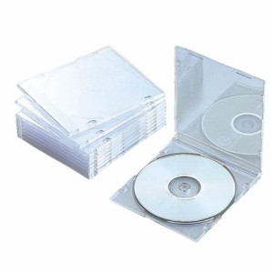 エレコム CD/DVDスリムプラケース 1枚収納 10パック クリア CCD-JSCS10CR