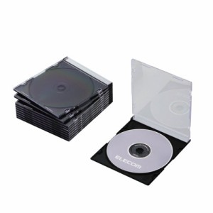 エレコム CD/DVDスリムプラケース 1枚収納 10パック ブラック CCD-JSCS10BK