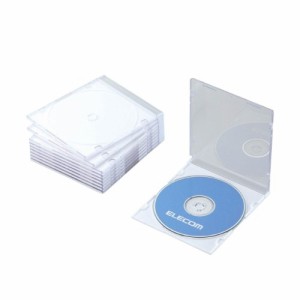エレコム CD/DVDスリムプラケース 1枚収納 10パック ホワイト CCD-JSCS10WH