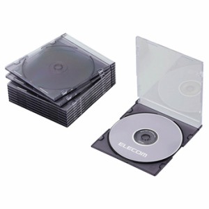 エレコム CD/DVDスリムプラケース 1枚収納 10パック クリアブラック CCD-JSCS10CBK