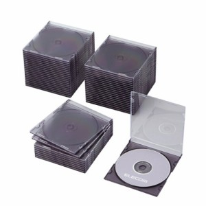 エレコム CD/DVDスリムプラケース 1枚収納 50パック クリアブラック CCD-JSCS50CBK