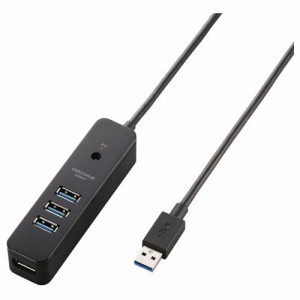 エレコム USBハブ USB3.0 ケーブル直生え セルフパワー マグネット 4ポート ブラック U3H-T410SBK