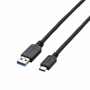 エレコム USBケーブル USB3.1 USB2.0両対応 A-Cタイプ ノーマル 0.5m ブラック USB3-AC05BK