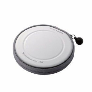 エレコム CD/DVDケース 丈夫なセミハードタイプ ファスナー付 12枚収納 ホワイト CCD-H12WH