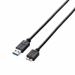 エレコム USB3.0ケーブル A-microBタイプ スタンダード 1.5m ブラック USB3-AMB15BK