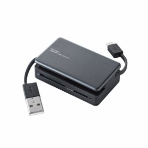 エレコム メモリカードリーダー/ライター PC・スマホ・タブレット用 microBケーブル+USBAケーブル SD+microSD+CF ブラック MRS-MB07BK