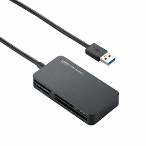 【メール便発送】エレコム カードリーダライタ USB3.0対応 SD、microSD、MS、XD、CF対応 スリムコネクタ ブラック MR3-A006BK