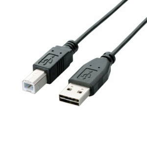 【メール便発送】エレコム USB2.0ケーブル リバーシブルコネクタ A-Bタイプ ノーマル 1m ブラック U2C-DB10BK