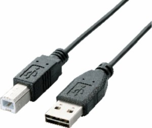 【メール便発送】エレコム USB2.0ケーブル リバーシブルコネクタ A-Bタイプ ノーマル 1.5m ブラック U2C-DB15BK