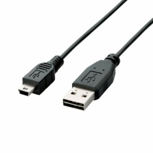 【メール便発送】エレコム USB2.0ケーブル リバーシブルコネクタ A-miniBタイプ ノーマル 0.2m ブラック U2C-DMB02BK