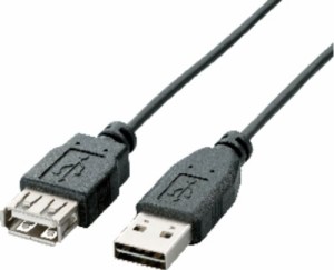 【メール便発送】エレコム USB2.0ケーブル リバーシブルコネクタ A-A延長タイプ ノーマル 1m ブラック U2C-DE10BK