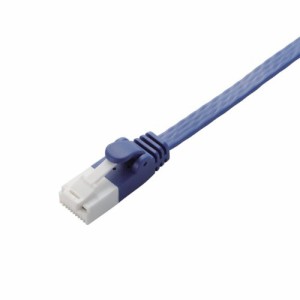 【メール便発送】エレコム LANケーブル CAT6A Gigabit 爪折れ防止 フラット 0.5m ブルーメタリック 【PlayStation 4 対応】 LD-GFAT/BM05