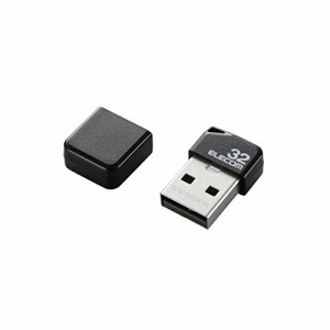 エレコム USBメモリ USB2.0 小型 キャップ付 32GB ブラック MF-SU2B32GBK