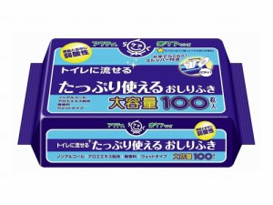 日本製紙クレシア Tトイレに流せるタップリ使えるおしりふき 100枚 80623