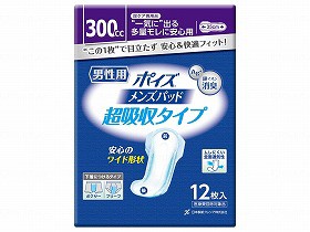 日本製紙クレシア Tポイズメンズパッド 超吸収タイプ 12枚