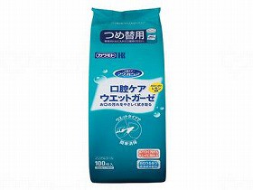 川本産業 マウスピュア口腔ケアウェットガーゼ 詰替 100枚 03910245100