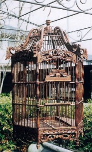 ジャービス商事　天然木無垢材　アンティーク鳥かご　六角形　Bタイプ　15406　木製