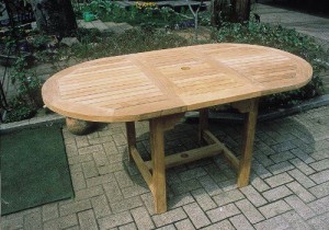 ジャービス商事　ガーデンテーブル　天然木無垢材　エクステンションテーブル　36337　木製
