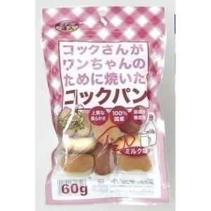 （まとめ買い）サンメイト おやつの達人 コックパン ミルク味 60g 犬用 〔×25〕