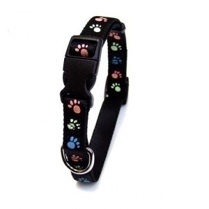 岡野製作所 犬用首輪 蓄光フットカラー #10 超小型犬用 ブラック