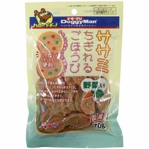 ドギーマン ササミちぎれるごほうび 野菜入り 70g 犬用