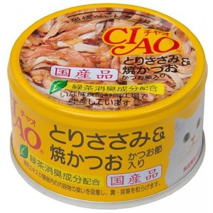 いなば チャオ とりささみ＆焼かつお かつお節入り 85ｇ 猫用缶詰 キャットフード