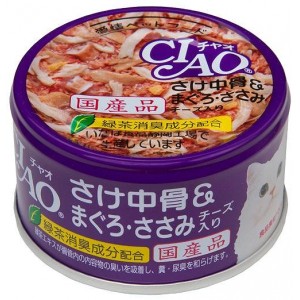 いなば チャオ さけ中骨＆まぐろ・ささみチーズ入り 85ｇ 猫用缶詰 キャットフード