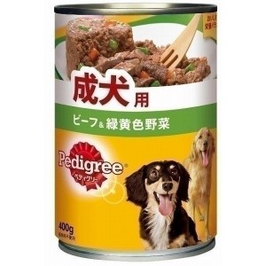 ペディグリー P2 成犬用 旨みビーフ&緑黄色野菜 400g 犬用缶詰 ドッグフード