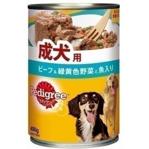 ペディグリー P11 成犬用 ビーフ&緑黄色野菜と魚入り 400g 犬用缶詰 ドッグフード