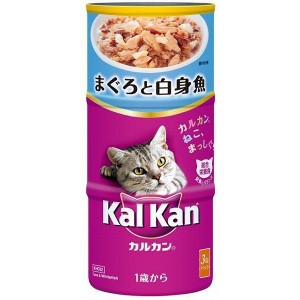 （まとめ買い）カルカン ハンディ缶 KHC02 1歳から まぐろと白身魚 160g×3缶 猫用缶詰 キャットフード 〔×9〕