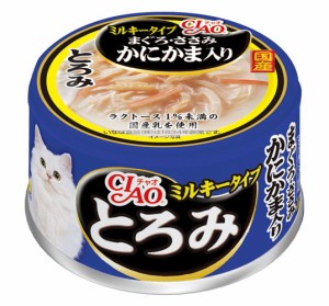 （まとめ買い）いなばペットフード CIAO とろみミルキータイプ まぐろ・ささみ かにかま入り 80g A-112 猫用 〔×24〕