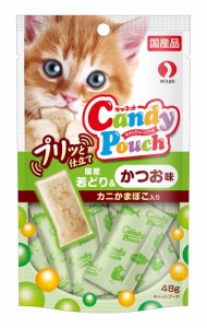 （まとめ買い）ペットライン キャネット キャンディーパウチ プリッと仕立て 国産若どり＆かつお味 カニかまぼこ入り 48g 〔×21〕