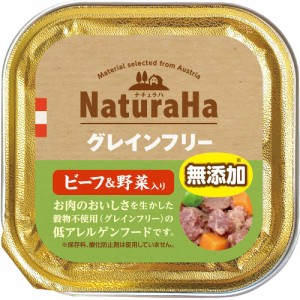 （まとめ買い）サンライズ ナチュラハ グレインフリー ビーフ＆野菜入り 100g SNH-005 犬用 〔×32〕