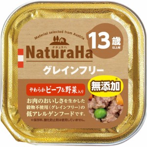 （まとめ買い）サンライズ ナチュラハ グレインフリー やわらかビーフ＆野菜入り 13歳以上用 100g SNH-009 犬用 〔×32〕