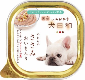 （まとめ買い）わんわん 犬日和 やわらかささみ おいも入り (アラウンド10歳)100g 犬用フード 〔×32〕