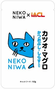 （まとめ買い）イトウ&カンパニーリミテッド NEKONIWA カツオ・マグロ かつおぶし・しらす入り 60g 猫用フード 〔×56〕