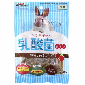 ミニアニマン ウサギの乳酸菌おやつ カリカリ牧草スナック 40g ウサギ用フード