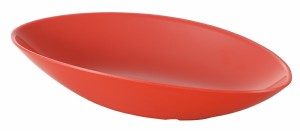 （まとめ買い）エンテック シンプルメラミン食器 赤 オーバルボウル SP-15R 〔×3〕