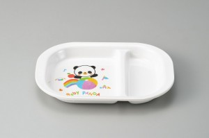 エンテック お子様食器 赤ちゃんパンダ 角ランチ皿 PA-10
