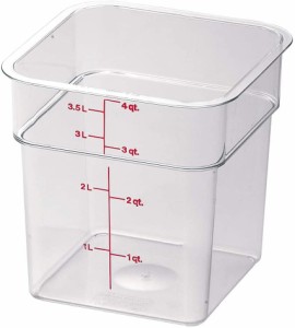 （まとめ買い）CAMBRO(キャンブロ) 角型フードコンテナークリアー 4SFSCW 3.8L 〔×3〕