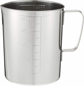 （まとめ買い）赤川器物製作所 AG 18-8口付水マス 計量カップ 5L 〔×3〕