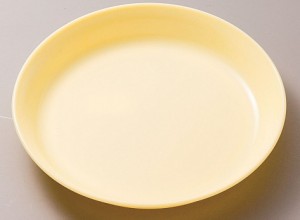 （まとめ買い）エンテック ポリプロピレン食器 丸皿18cm クリーム色 No.1722K 〔×10〕