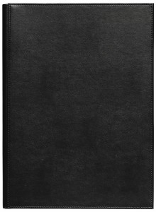 （まとめ買い）シンビ LPU-101 洋風メニューブック 隠しピンタイプ A4・4ページ 黒 〔×3〕