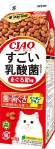 （まとめ買い）いなばペットフード CIAO すごい乳酸菌クランキー牛乳パック まぐろ節味 400g 猫用フード 〔×6〕