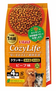 （まとめ買い）いなばペットフード Cozy Life クランキー ビーフ味 190g×4袋 犬用フード 〔×3〕