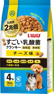 いなばペットフード すごい乳酸菌クランキー チーズ味 760g(190g×4袋) 犬用フード