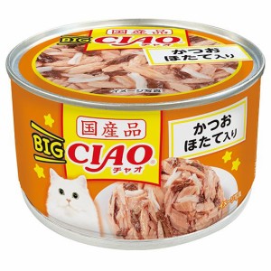 （まとめ買い）いなばペットフード BIG CIAO缶 かつお ほたて入り 160g 猫用フード 〔×12〕