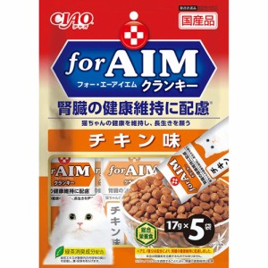 （まとめ買い）いなばペットフード CIAO forAIMクランキー チキン味 17g×5袋 猫用フード 〔×24〕