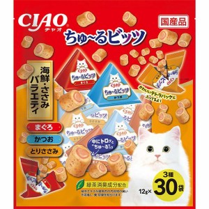 いなばペットフード CIAO ちゅ〜るビッツ 海鮮・ささみバラエティ 12g×30袋入 猫用おやつ