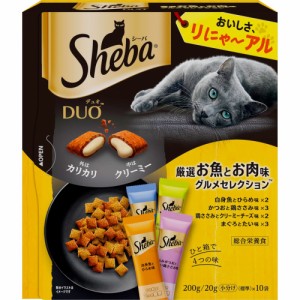 （まとめ買い）マース シーバ デュオ 厳選お魚とお肉味グルメセレクション 200g 猫用フード 〔×8〕